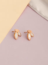 Floral Rose Gold Stud Earrings