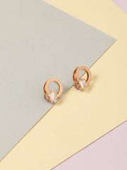 Pearl and Rhinestone gold  Earrings