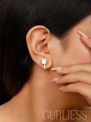 Honeycomb/Golden Grace Studs Earrings