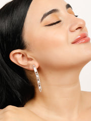 Ribbon Dangle Zircon Earrings
