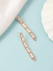 Ribbon Dangle Zircon Earrings