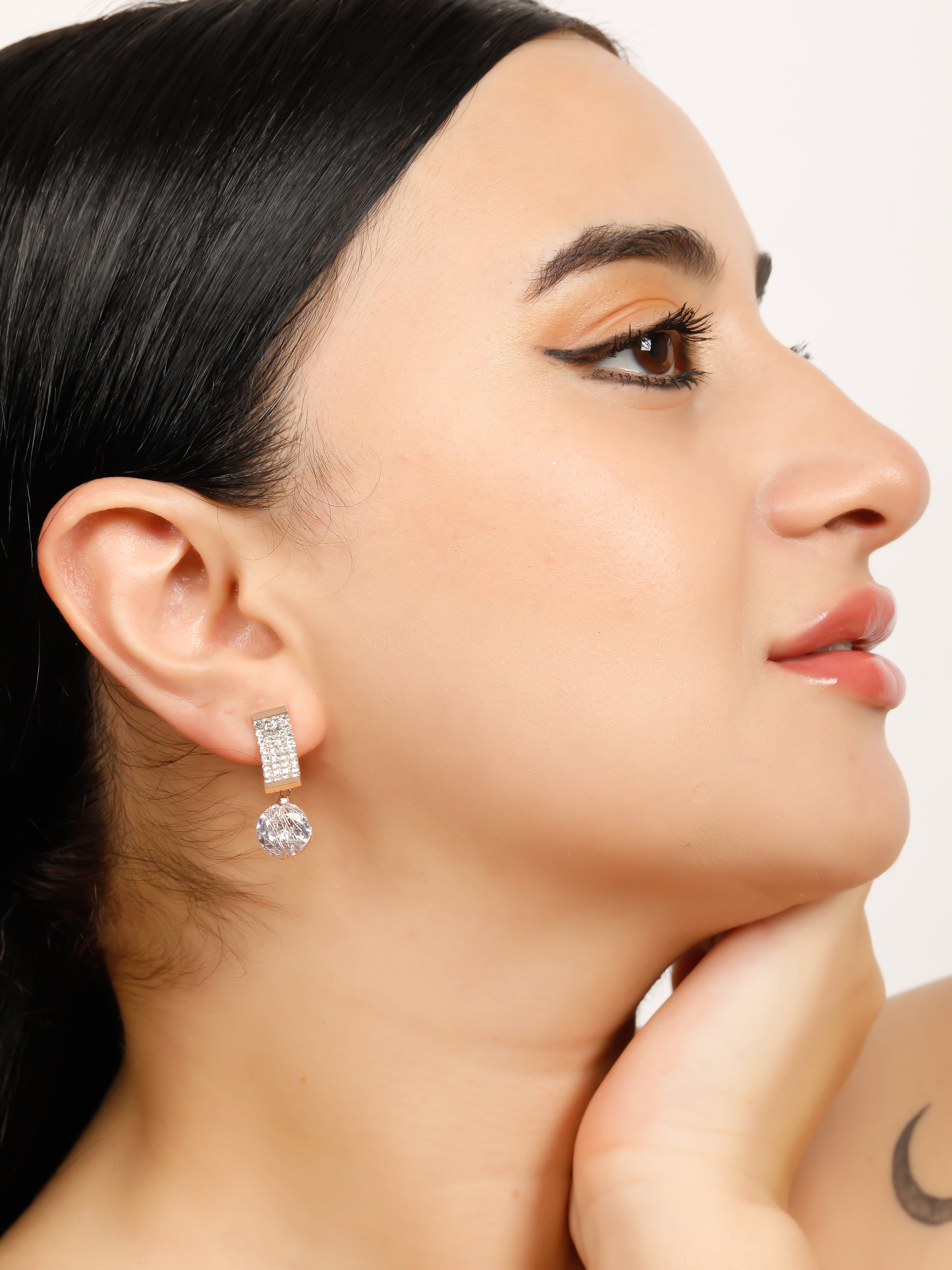 Knit Diamond Rose Gold Earrings