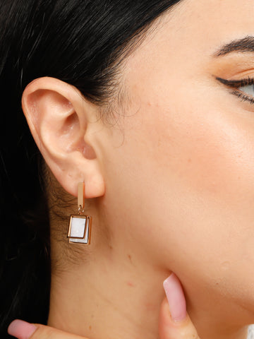 Square Shaped Rose Gold Earrings