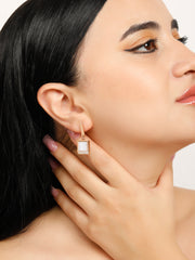 Square Shaped Rose Gold Earrings