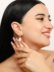 Square Shaped Rose Gold Earrings