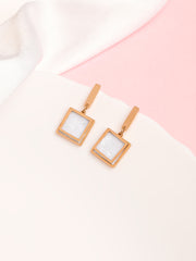 Square Shaped Rose Gold Earrings