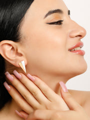 Beauty Pyramid Rose Gold Earrings