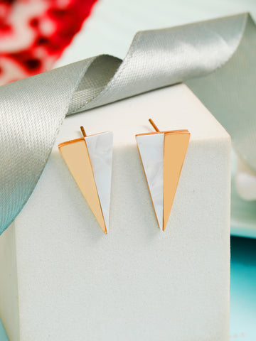 Beauty Pyramid Rose Gold Earrings