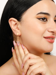 Curly Stoned Rose Gold Earrings