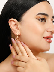 Curly Stoned Rose Gold Earrings