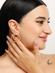 Inception Circle Rose Gold Earrings