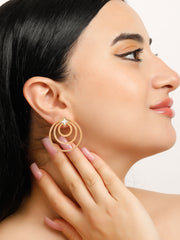 Inception Circle Rose Gold Earrings