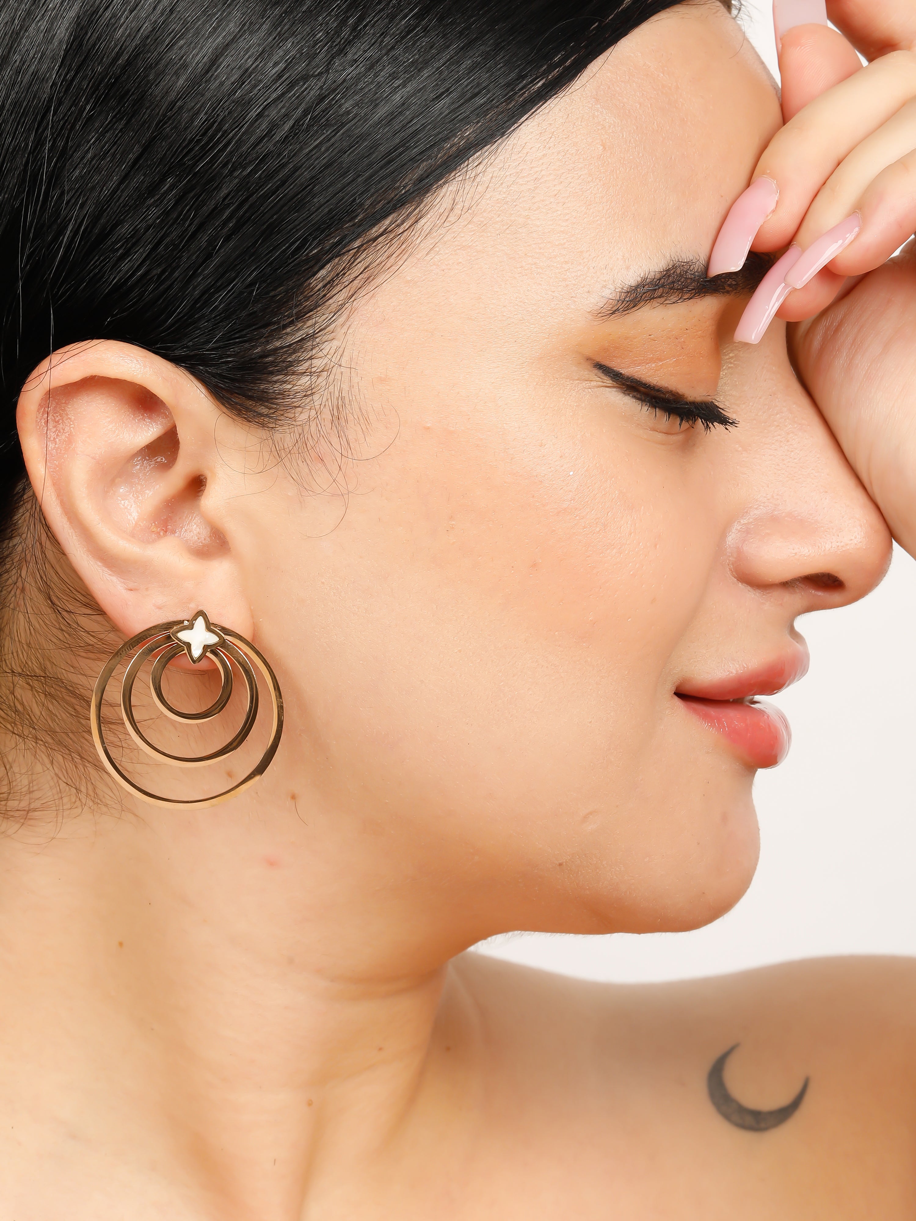 Inception Circle Rose Gold Earrings