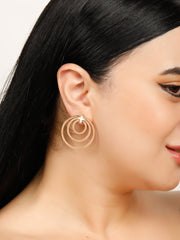 Inception Circle Rose Gold Earrings