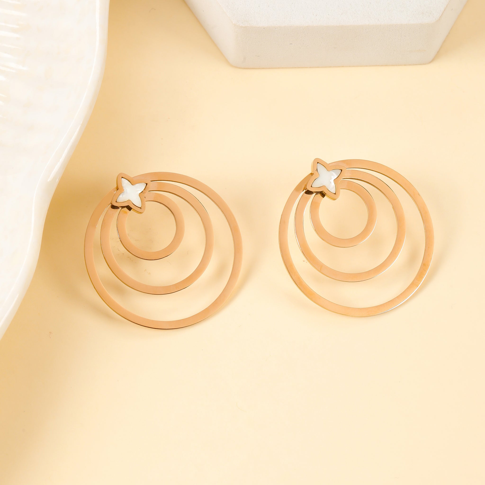 Inception Circle Rose Gold Earrings