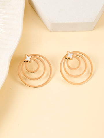 Inception Circle Rose Gold Earrings