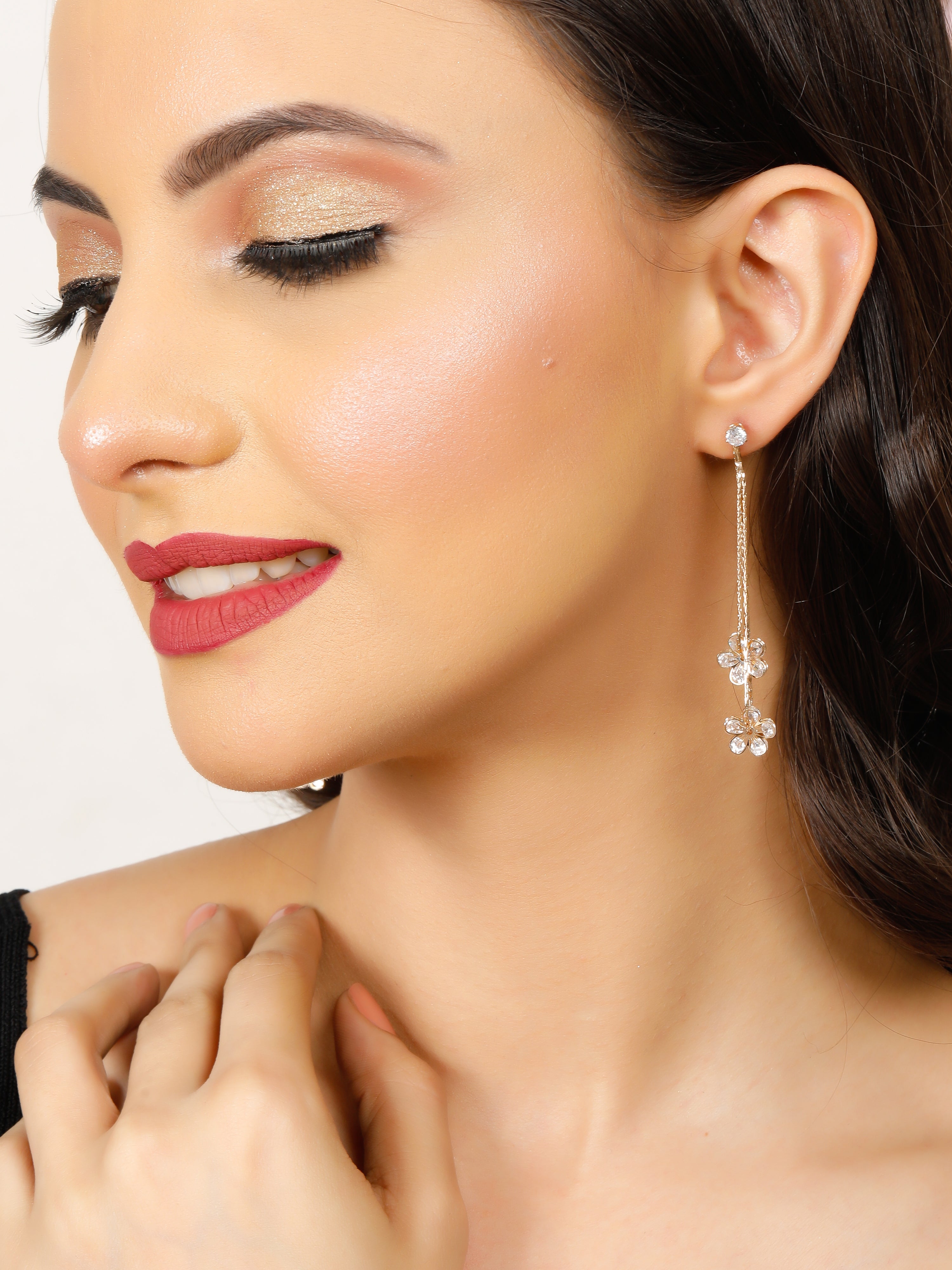 Long Tail Gold Earrings