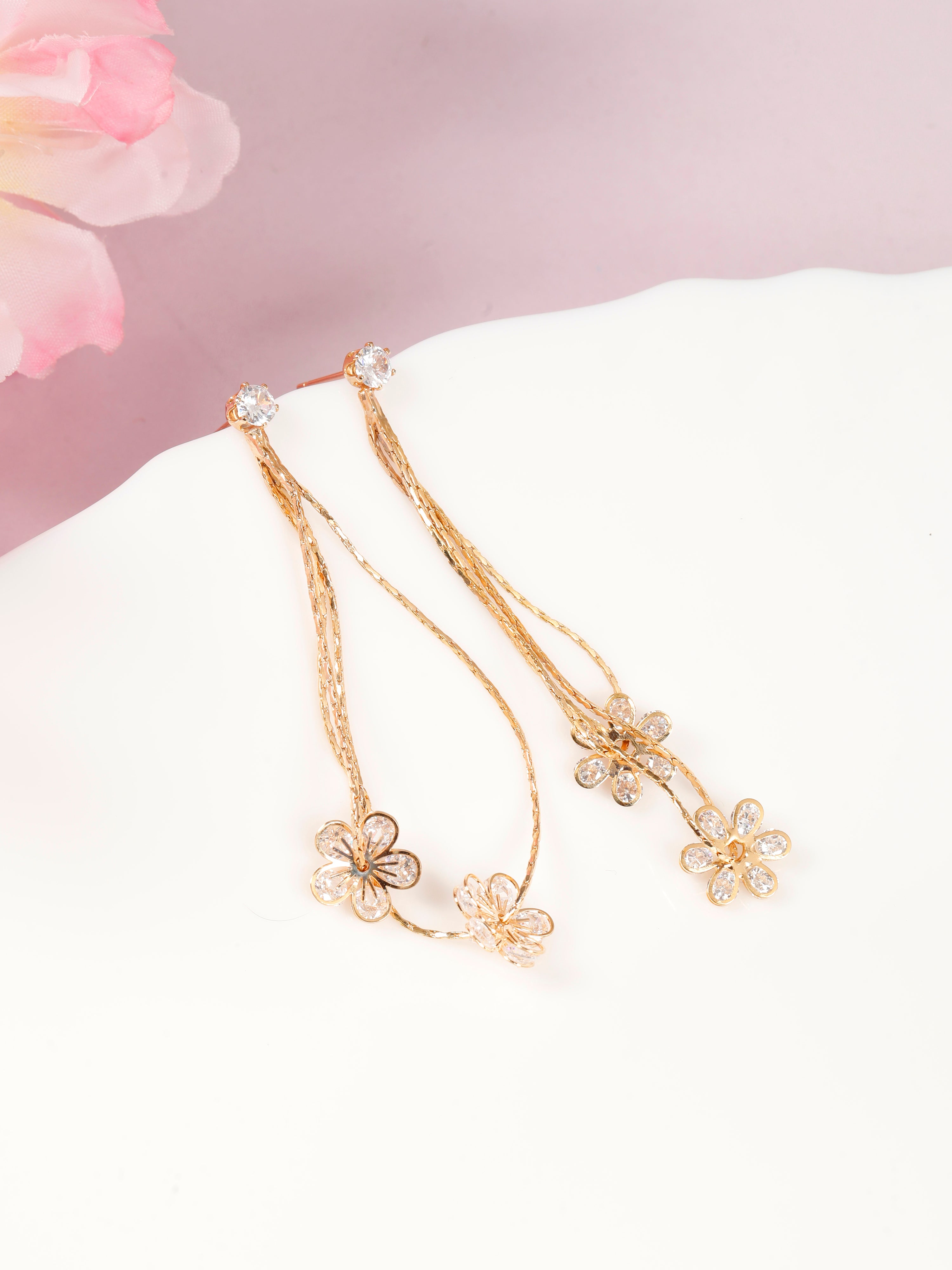 Long Tail Gold Earrings