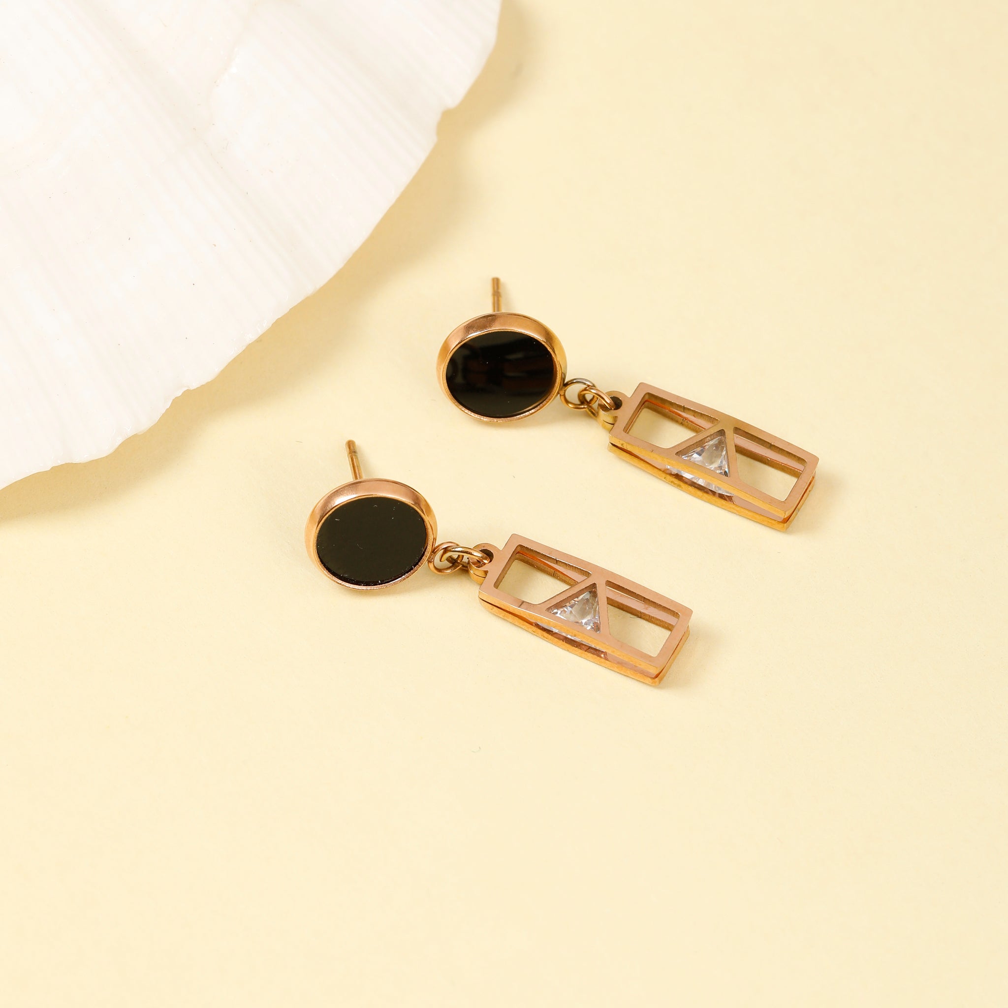 Omega Rose Gold Earrings