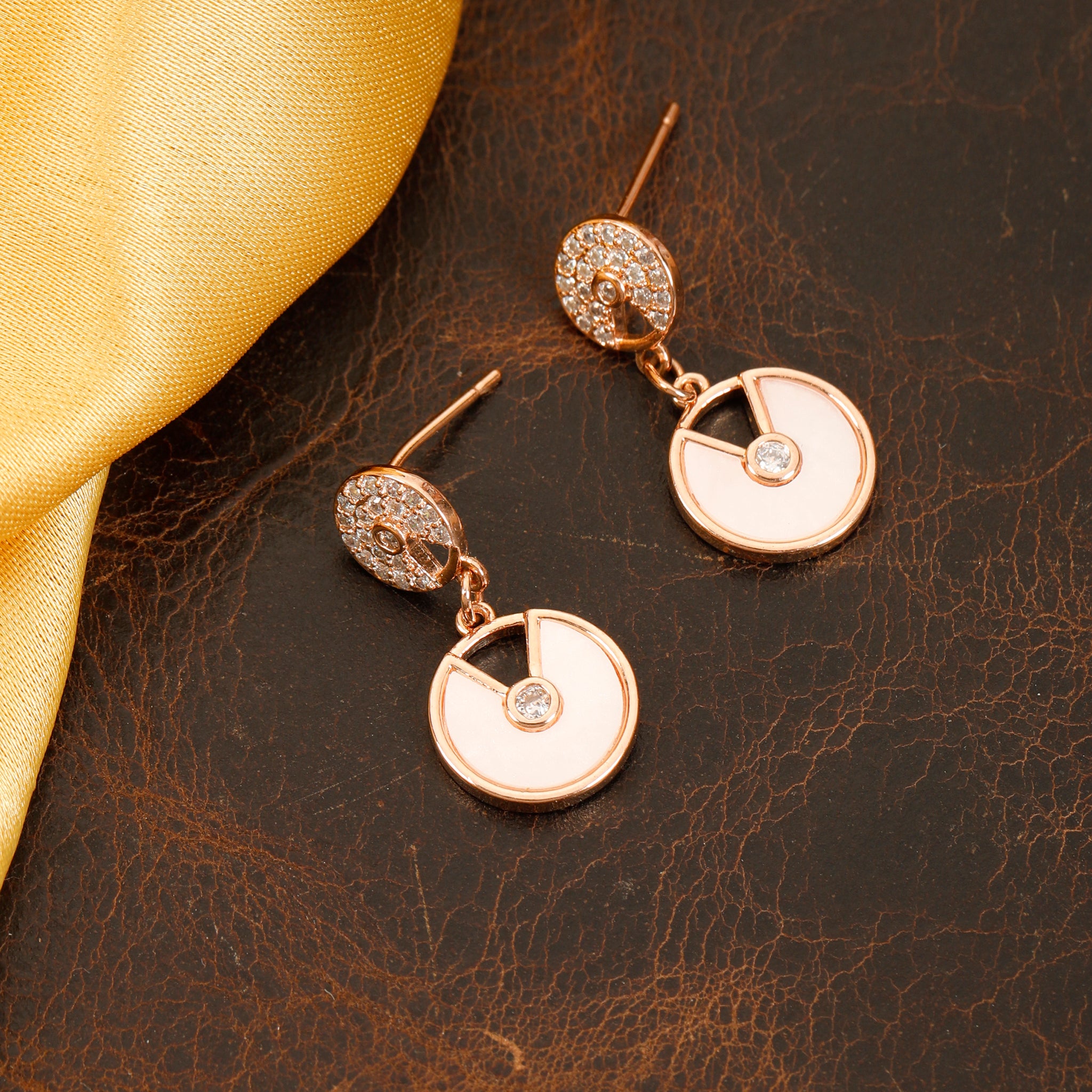 Alansa Circle Rose Gold Earrings