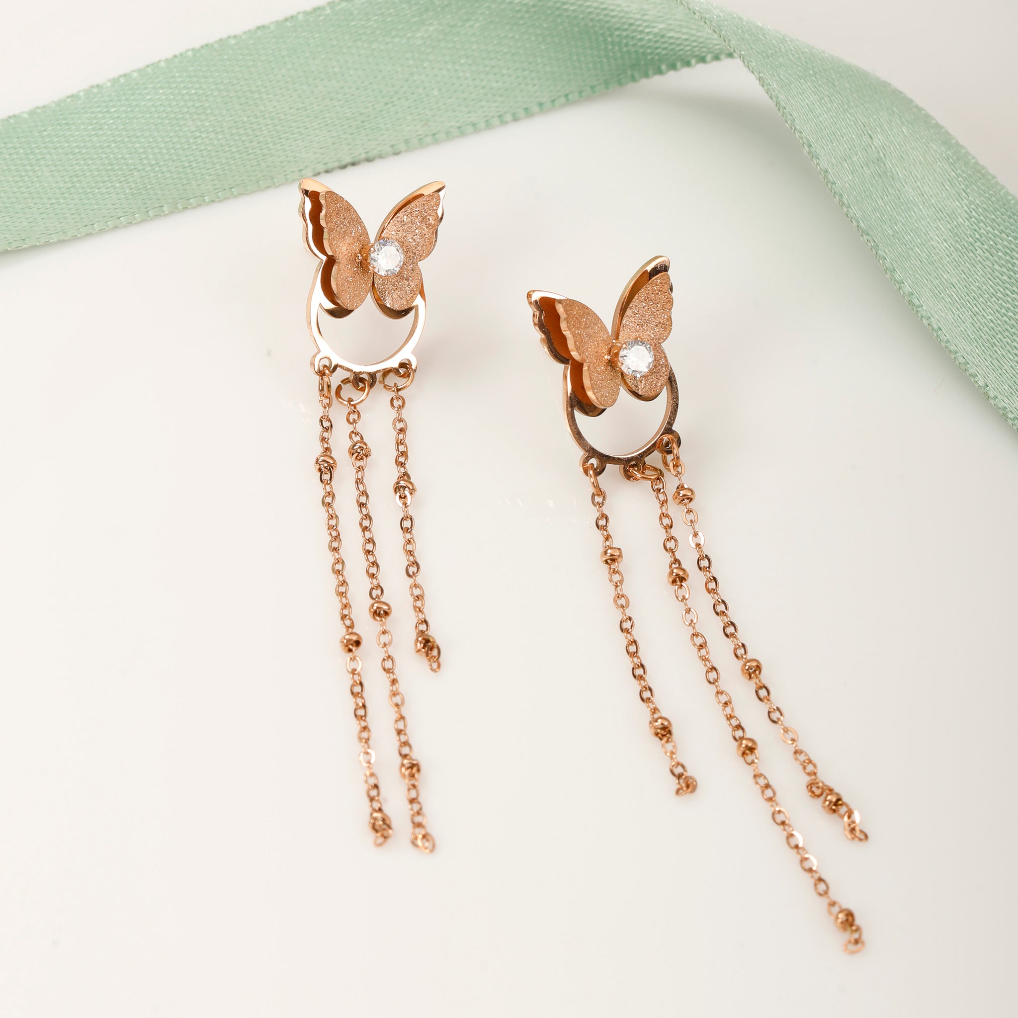 Butterfly Tale Rose Gold Earrings