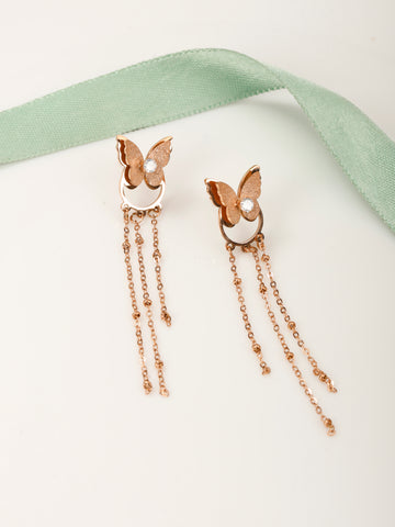 Butterfly Tale Rose Gold Earrings