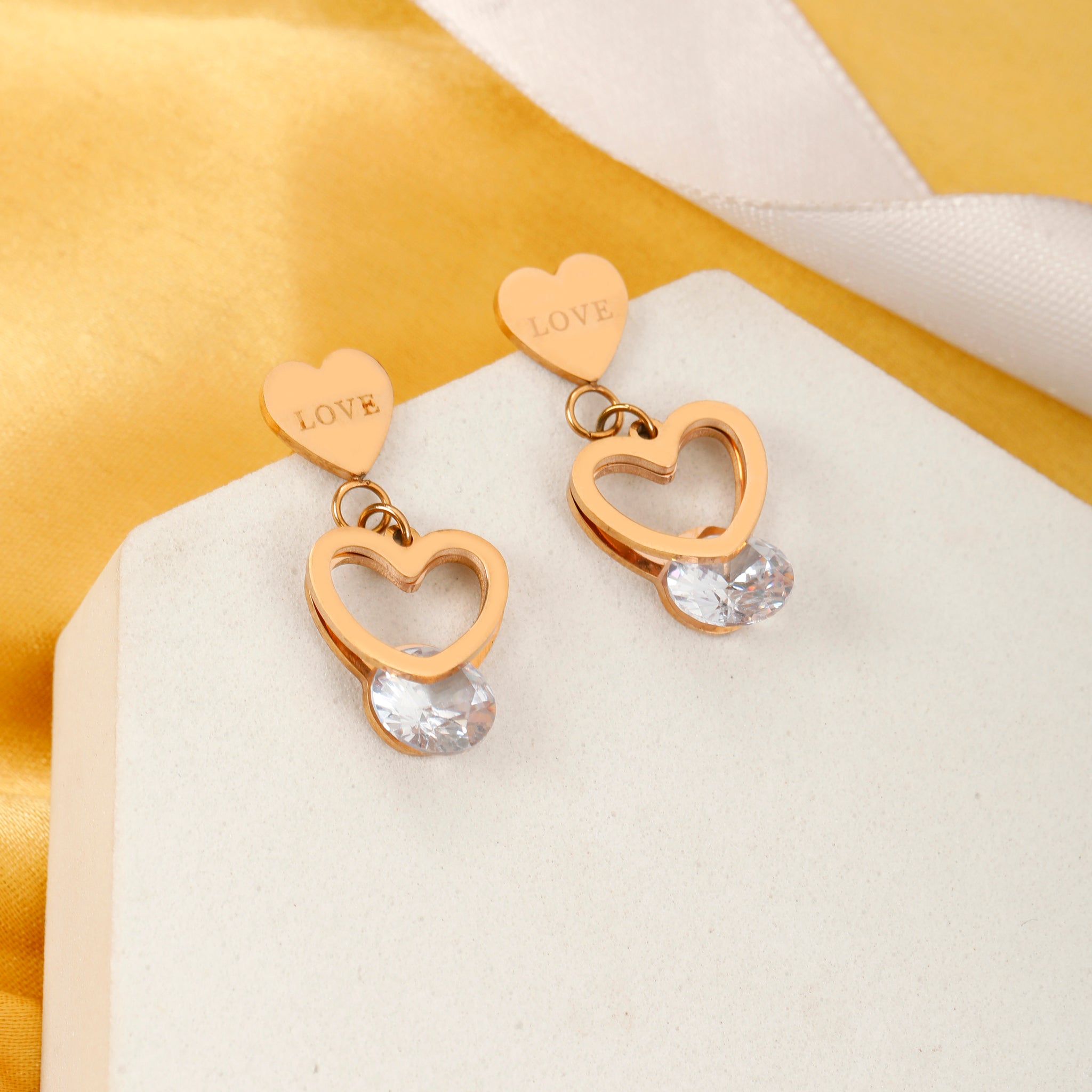 True Love Rose Gold Stud Earrings