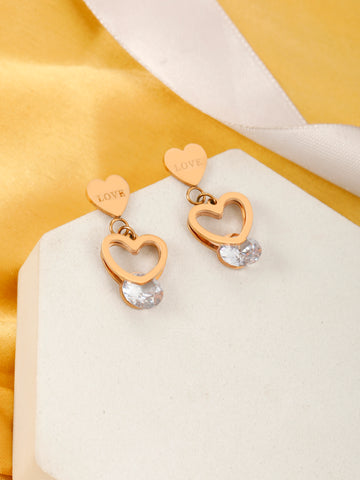 True Love Rose Gold Stud Earrings