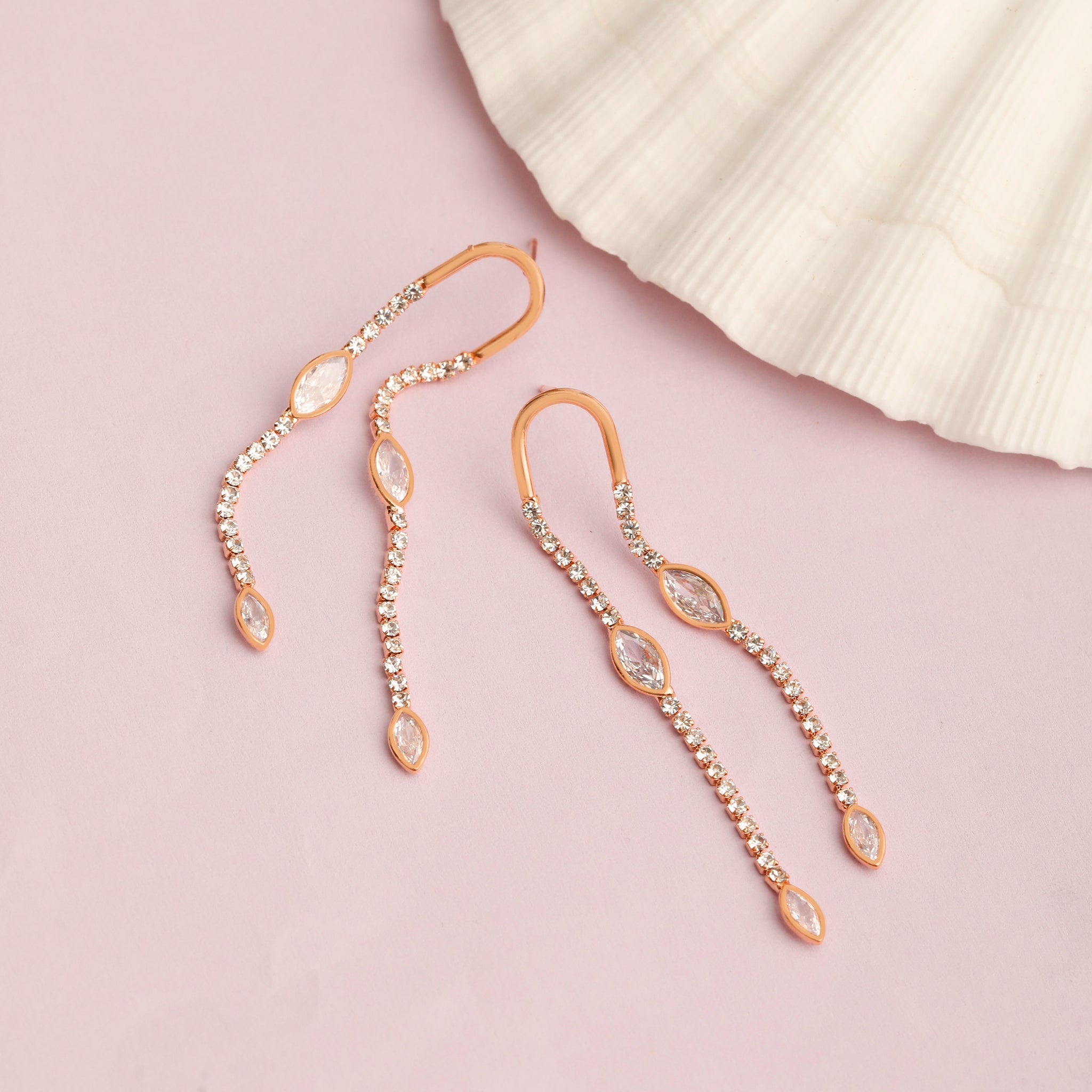 Gizelle Tale Rose Gold Earrings