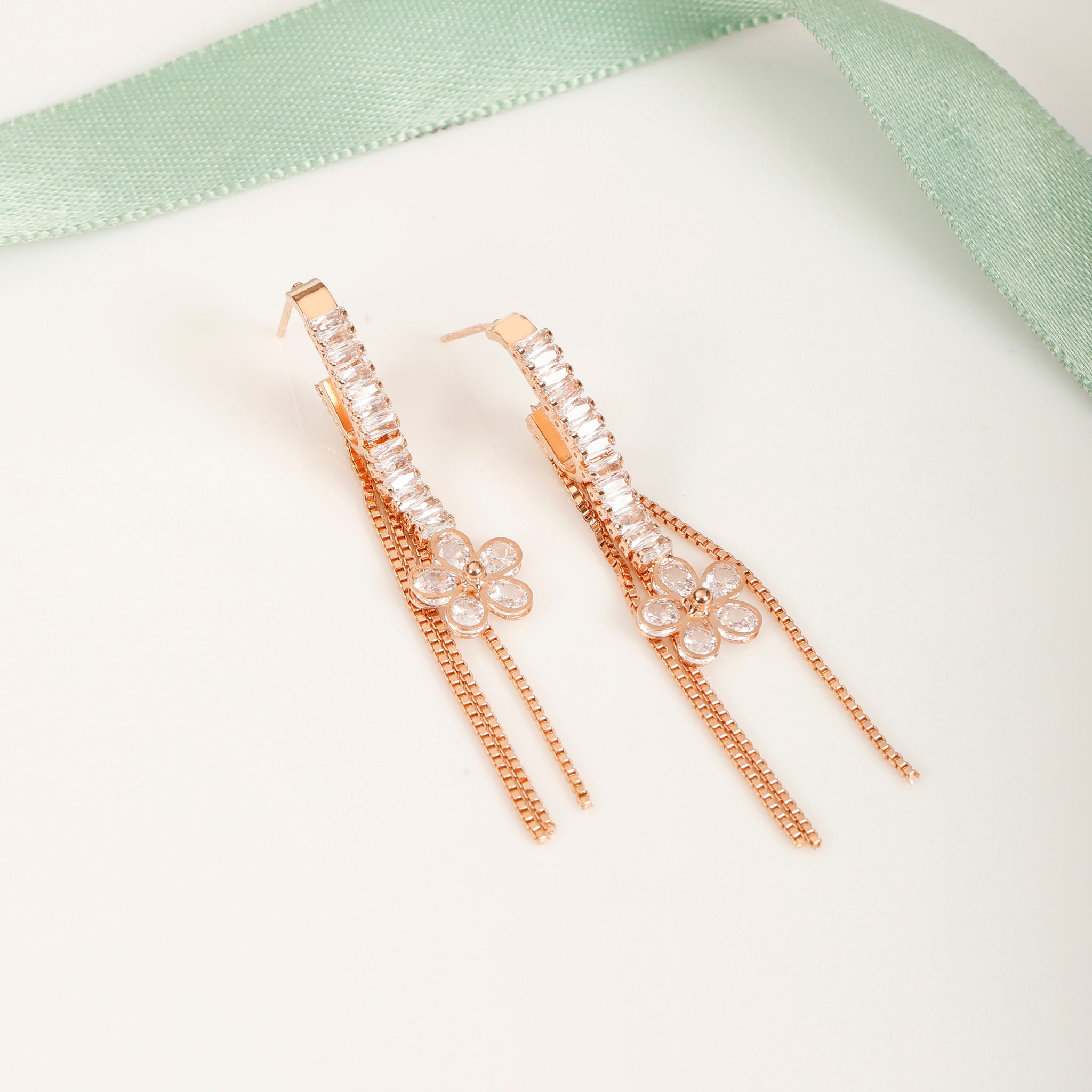 Kirata Zircon Rose Gold Earrings