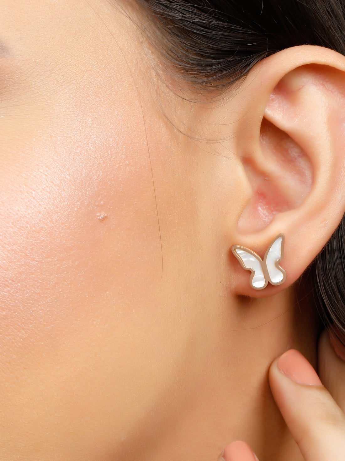 Butterfly Stud Rose Gold Earrings