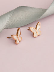 Butterfly Stud Rose Gold Earrings