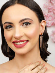 Snaky Tale Butterfly Rose Gold Earrings