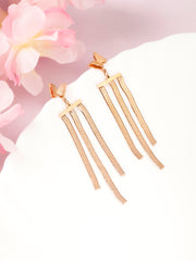 Snaky Tale Butterfly Rose Gold Earrings