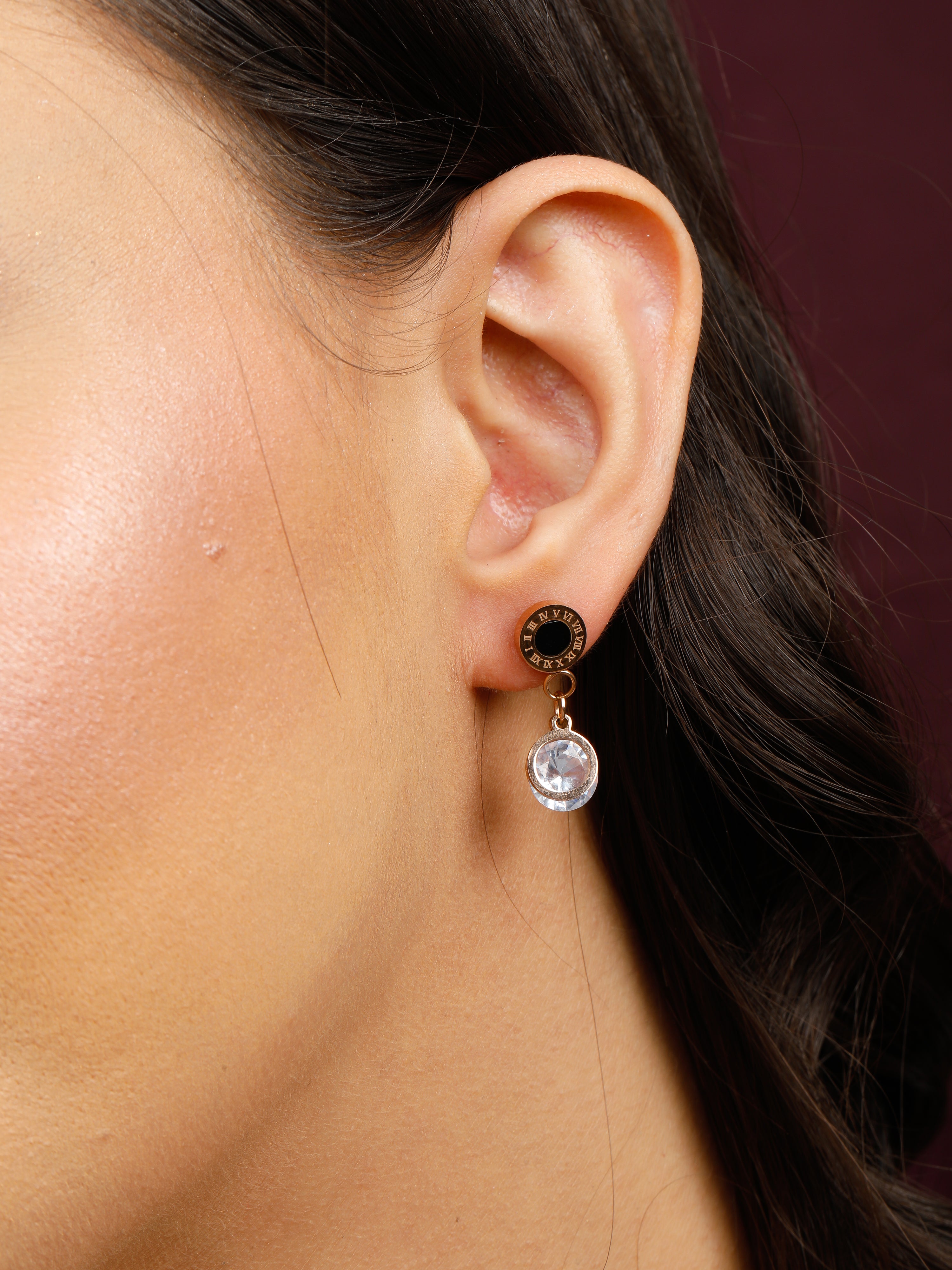 Cindy Dark Rose Gold Earrings