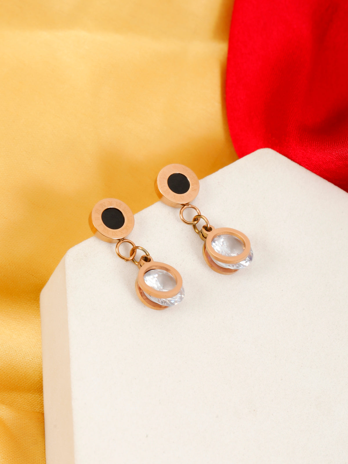 Cindy Dark Rose Gold Earrings