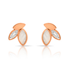 Floral Rose Gold Stud Earrings