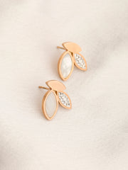 Floral Rose Gold Stud Earrings