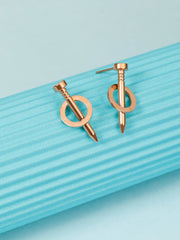 Lucent Nude Rose Gold Earrings