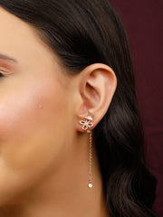 Exotic Long Tale Rose Gold Earrings