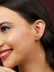 Exotic Long Tale Rose Gold Earrings