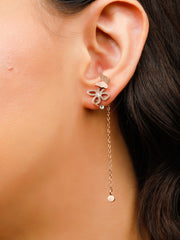 Exotic Long Tale Rose Gold Earrings
