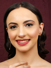 Exotic Long Tale Rose Gold Earrings