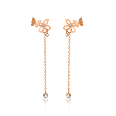 Exotic Long Tale Rose Gold Earrings