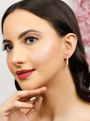 Half Love Rose Gold Earrings