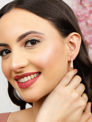 Half Love Rose Gold Earrings
