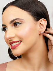 Swan Love Stud Rose Gold Earrings