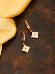 Averly Diamond Shape Rose Gold Earrings