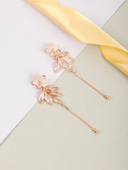 Floral Bunch Rose Gold Earrings