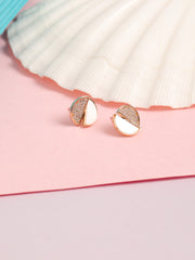 Double Love Stud Rose Gold Earrings
